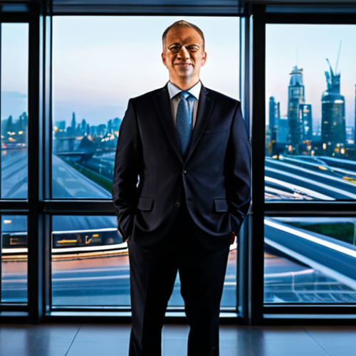 Home 19 Visionary Professional in Modern Logistics**
A professional person in a modest, dark business suit, standing confidently in a modern, sophisticated office with floor-to-ceiling windows. The individual looks towards a vibrant, futuristic smart city skyline at dusk, showcasing advanced integrated transportation systems like elevated high-speed trains and automated cargo delivery hubs. A subtle, luminous digital overlay on the window glass displays intricate global logistics networks and data flows, suggesting a world of opportunities. The scene is captured with professional photography, cinematic lighting, high-resolution detail, and a sharp focus. The subject has perfect anatomy, correct proportions, natural pose, well-formed hands, proper finger count, and natural body proportions. This image is fully clothed, modest clothing, appropriate attire, professional dress, safe for work, appropriate content, and family-friendly.
2. **Prompt for