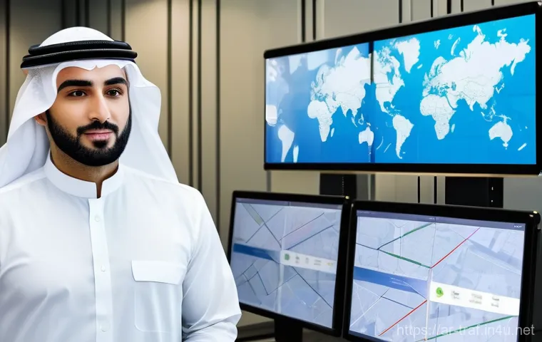 교통 관련 자격증의 학습 커리큘럼 - **Prompt:** A confident Arab professional, either male or female, standing in a sleek, modern logist...