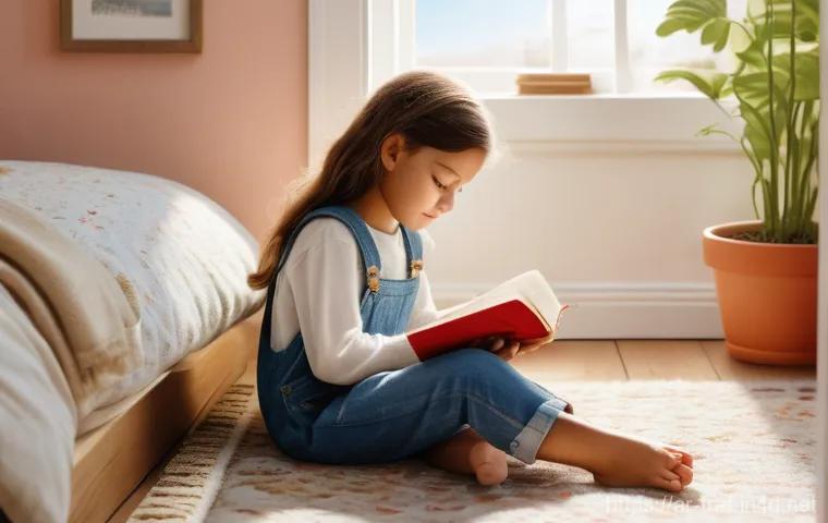 교통기사 실기 시험 성공 사례 - **Prompt:** A heartwarming scene of a young girl, about 8 years old, sitting cross-legged on a plush...