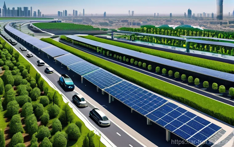 교통업계 커리어 패스 - **Prompt 1: Futuristic Logistics Hub in the Arabian Gulf** A wide, cinematic shot of a gleaming,...