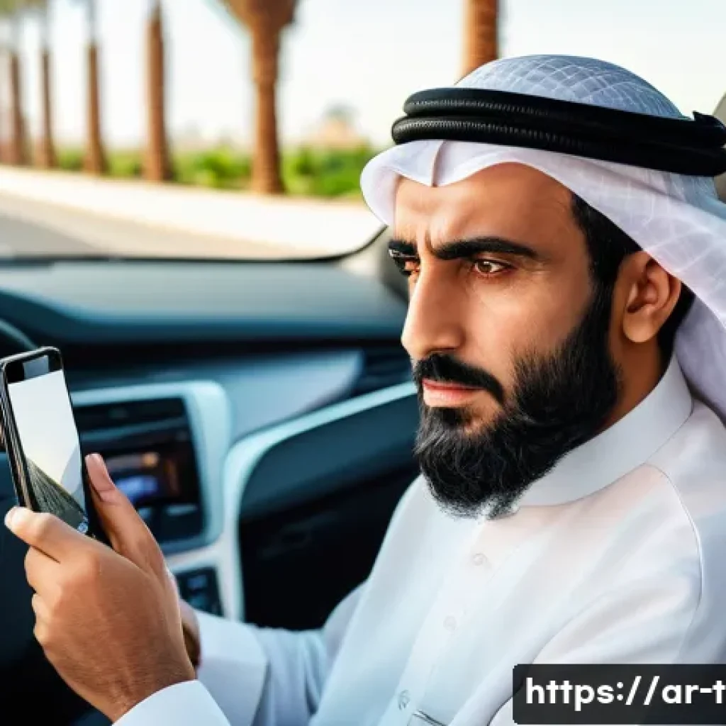 교통 안전법 실무 활용법 - **Prompt 1: The Focused Driver** A realistic, high-definition photograph of a middle-aged Arab m...