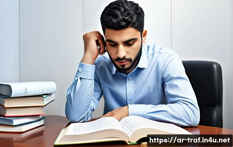 교통직 공무원 시험 성공 전략 - **Prompt 1: Focused Study and Problem-Solving for Traffic Laws** "A studious young Arab man, in ...
