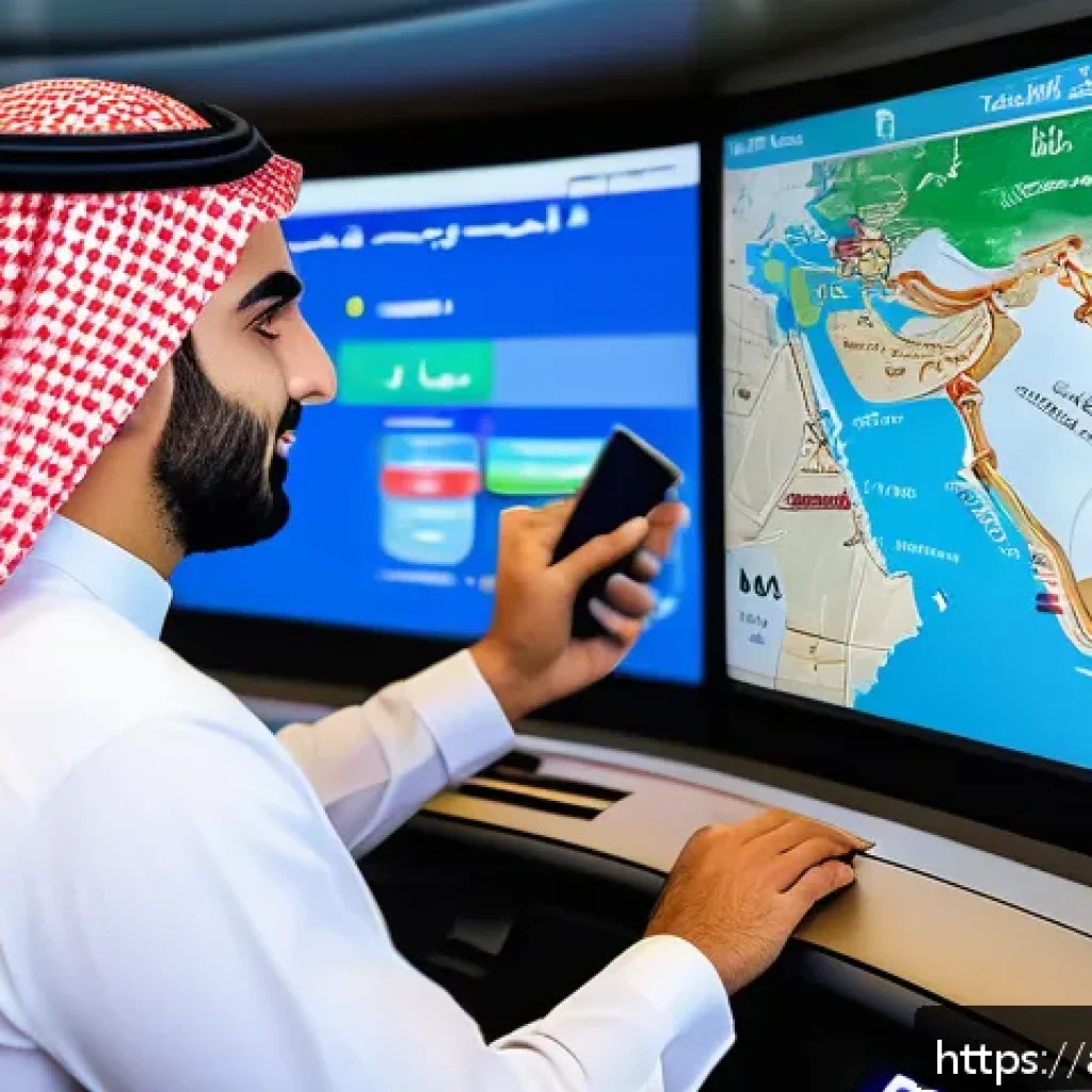 교통직 실습 경험 후기 - A detailed scene of a modern Arab city traffic control center, featuring a professional Arab male dr...